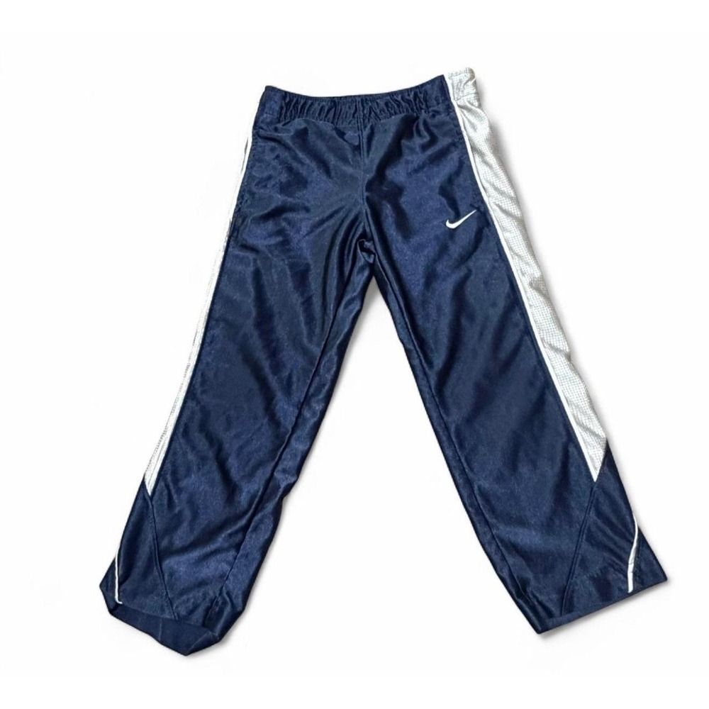 Vintage Nike Toddler 4T Navy Blue Track Pants Silver Mesh Y2K Athletic